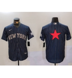 Men New York Yankees Navy Team Big Logo Cool Base Stitched Baseball Jersey 7