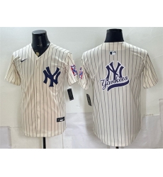 Men New York Yankees Team Big Logo Cream 2026 Field of Dreams Stadium Stitched Baseball Jersey