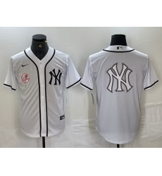 Men New York Yankees White Team Big Logo Cool Base Stitched Baseball Jersey 98