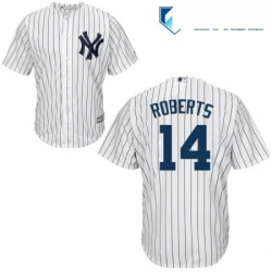 Mens Majestic New York Yankees 14 Brian Roberts Replica White Home MLB Jersey