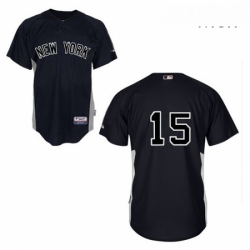 Mens Majestic New York Yankees 15 Thurman Munson Replica Black MLB Jersey