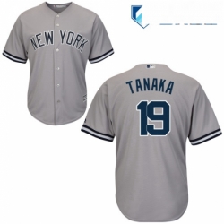 Mens Majestic New York Yankees 19 Masahiro Tanaka Replica Grey Road MLB Jersey