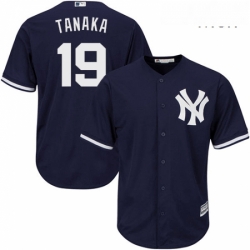 Mens Majestic New York Yankees 19 Masahiro Tanaka Replica Navy Blue Alternate MLB Jersey