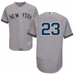 Mens Majestic New York Yankees 23 Don Mattingly Grey Road Flex Base Authentic Collection MLB Jersey