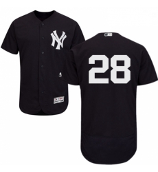 Mens Majestic New York Yankees 28 Austin Romine Navy Blue Alternate Flex Base Authentic Collection MLB Jersey