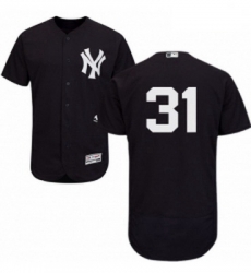 Mens Majestic New York Yankees 31 Aaron Hicks Navy Blue Flexbase Authentic Collection MLB Jersey