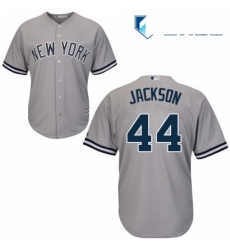 Mens Majestic New York Yankees 44 Reggie Jackson Replica Grey Road MLB Jersey