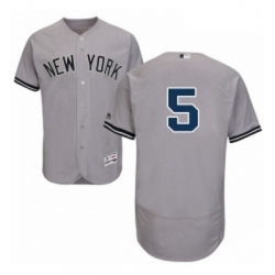 Mens Majestic New York Yankees 5 Joe DiMaggio Grey Road Flex Base Authentic Collection MLB Jersey