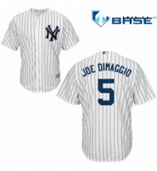 Mens Majestic New York Yankees 5 Joe DiMaggio Replica White Home MLB Jersey