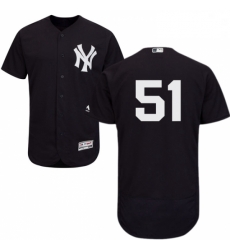 Mens Majestic New York Yankees 51 Bernie Williams Navy Blue Alternate Flex Base Authentic Collection MLB Jersey