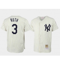 Mens Mitchell and Ness 1932 New York Yankees 3 Babe Ruth Replica White Throwback MLB Jersey I