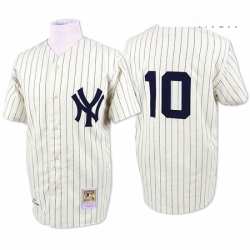 Mens Mitchell and Ness New York Yankees 10 Phil Rizzuto Replica White Throwback MLB Jersey