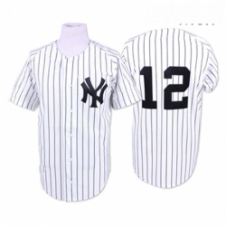 Mens Mitchell and Ness New York Yankees 12 Wade Boggs Replica White 1996 Throwback MLB Jersey