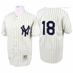 Mens Mitchell and Ness New York Yankees 18 Don Larsen Replica White Throwback MLB Jersey