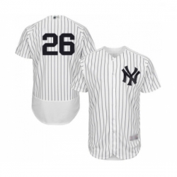 Mens New York Yankees 26 DJ LeMahieu White Home Flex Base Authentic Collection Baseball Jersey