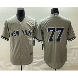 Men's New York Yankees #77 Clint Frazier Gray Cool Base Stitched Jersey