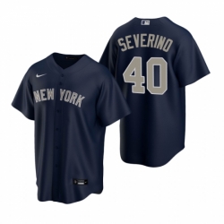 Mens Nike New York Yankees 40 Luis Severino Navy Alternate Stitched Baseball Jersey