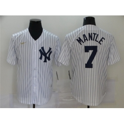 Yankees 7 Mickey Mantle White Nike Cool Base Jersey