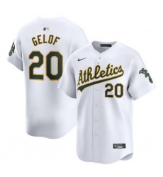 Men Oakland Athletics 20 Zack Gelof White Home Limited Stitched Jersey