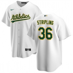 Men Oakland Athletics 36 Ross Stripling White Cool Base Stitched Jersey