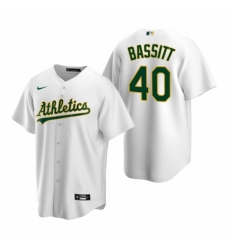 Mens Nike Oakland Athletics 40 Chris Bassitt White Home Stitched Baseball Jersey