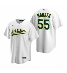 Mens Nike Oakland Athletics 55 Sean Manaea White Home Stitched Baseball Jersey