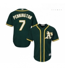 Mens Oakland Athletics 7 Cliff Pennington Replica Green Alternate 1 Cool Base Baseball Jersey 