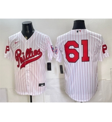 Men Philadelphia Phillies 61 Cristopher Sanchez White 2026 Field of Dreams Stadium Stitched Baseball Jersey Men Philadelphia Phillies 61 Cristopher Sanchez White 2026 Field of Dreams Stadium Stitched Baseball Jersey
