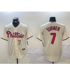 Men Philadelphia Phillies 7 Trea Turner gream Cool Base Stitched Jersey 1