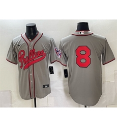 Men Philadelphia Phillies  8 Nick Castellanos Gray 2026 Field of Dreams Stadium Stitched Baseball Jersey