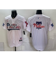 Men Philadelphia Phillies Team Big Logo White 2026 All Star   USA 250 Fourth of July Home Stitched Baseball Jersey
