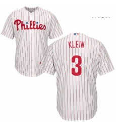 Mens Majestic Philadelphia Phillies 3 Chuck Klein Replica WhiteRed Strip Home Cool Base MLB Jersey