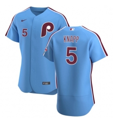 Philadelphia Phillies 5 Andrew Knapp Men Nike Light Blue Alternate 2020 Authentic Player MLB Jersey