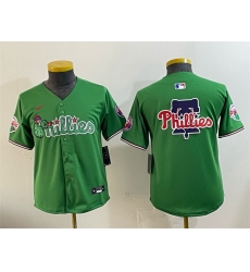 Youth Philadelphia Phillies Team Big Logo Green Phanatic Limited Stitched Jersey Youth Philadelphia Phillies Team Big Logo Green Phanatic Limited Stitched Jersey