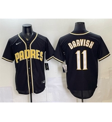Men San Diego Padres  11 Yu Darvish 2026 Fashion Replica Black Out Stitched Baseball Jersey