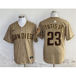 Men San Diego Padres 23 Fernando Tatis Jr  Tan Stitched Baseball Jersey