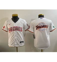 Youth San Diego Padres Team Big Logo White Mexico Cool Base Stitched Baseball Jersey 1 Youth San Diego Padres Team Big Logo White Mexico Cool Base Stitched Baseball Jersey 1