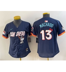 Youth San Diego Padres X Hello Kitty 13 Manny Machado Obsidian 2026 City Connect Stadium Stitched Baseball Jersey Youth San Diego Padres X Hello Kitty 13 Manny Machado Obsidian 2026 City Connect Stadium Stitched Baseball Jersey