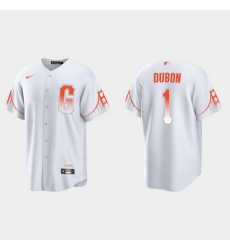 Men San Francisco Giants 1 Mauricio Dubon Men 2021 City Connect White Fan Version Jersey