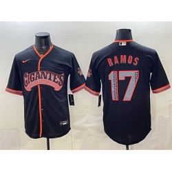 Men San Francisco Giants  17 Heliot Ramos Black 2026 Alternate Stadium Stitched Baseball Jersey