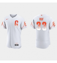 Men San Francisco Giants 33 Darin Ruf Men 2021 City Connect Authentic White Jersey