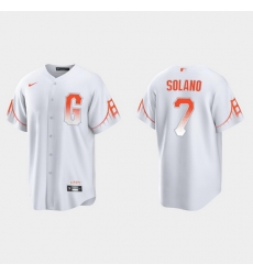 Men San Francisco Giants 7 Donovan Solano Men 2021 City Connect White Fan Version Jersey