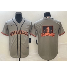 Men San Francisco Giants Gray Team Big Logo Cool Base Stitched Jersey