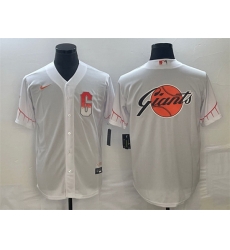 Men San Francisco Giants White Team Big Logo Cool Base Stitched Baseball Jersey