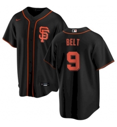 Men's San Francisco Giants #9 Brandon Belt Black Alternate Jersey