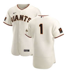 San Francisco Giants 1 Mauricio Dubon Men Nike Cream Home 2020 Authentic 20 at 24 Patch Player MLB Jersey