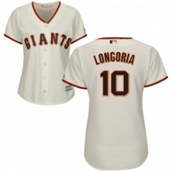 Womens Majestic San Francisco Giants 10 Evan Longoria Authentic Cream Home Cool Base MLB Jersey  Womens Majestic San Francisco Giants 10 Evan Longoria Authentic Cream Home Cool Base MLB Jersey