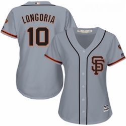 Womens Majestic San Francisco Giants 10 Evan Longoria Authentic Grey Road 2 Cool Base MLB Jersey  Womens Majestic San Francisco Giants 10 Evan Longoria Authentic Grey Road 2 Cool Base MLB Jersey