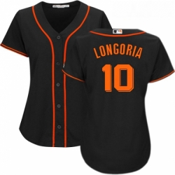Womens Majestic San Francisco Giants 10 Evan Longoria Replica Black Alternate Cool Base MLB Jersey  Womens Majestic San Francisco Giants 10 Evan Longoria Replica Black Alternate Cool Base MLB Jersey