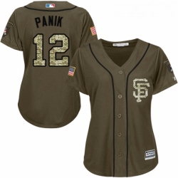 Womens Majestic San Francisco Giants 12 Joe Panik Replica Green Salute to Service MLB Jersey Womens Majestic San Francisco Giants 12 Joe Panik Replica Green Salute to Service MLB Jersey